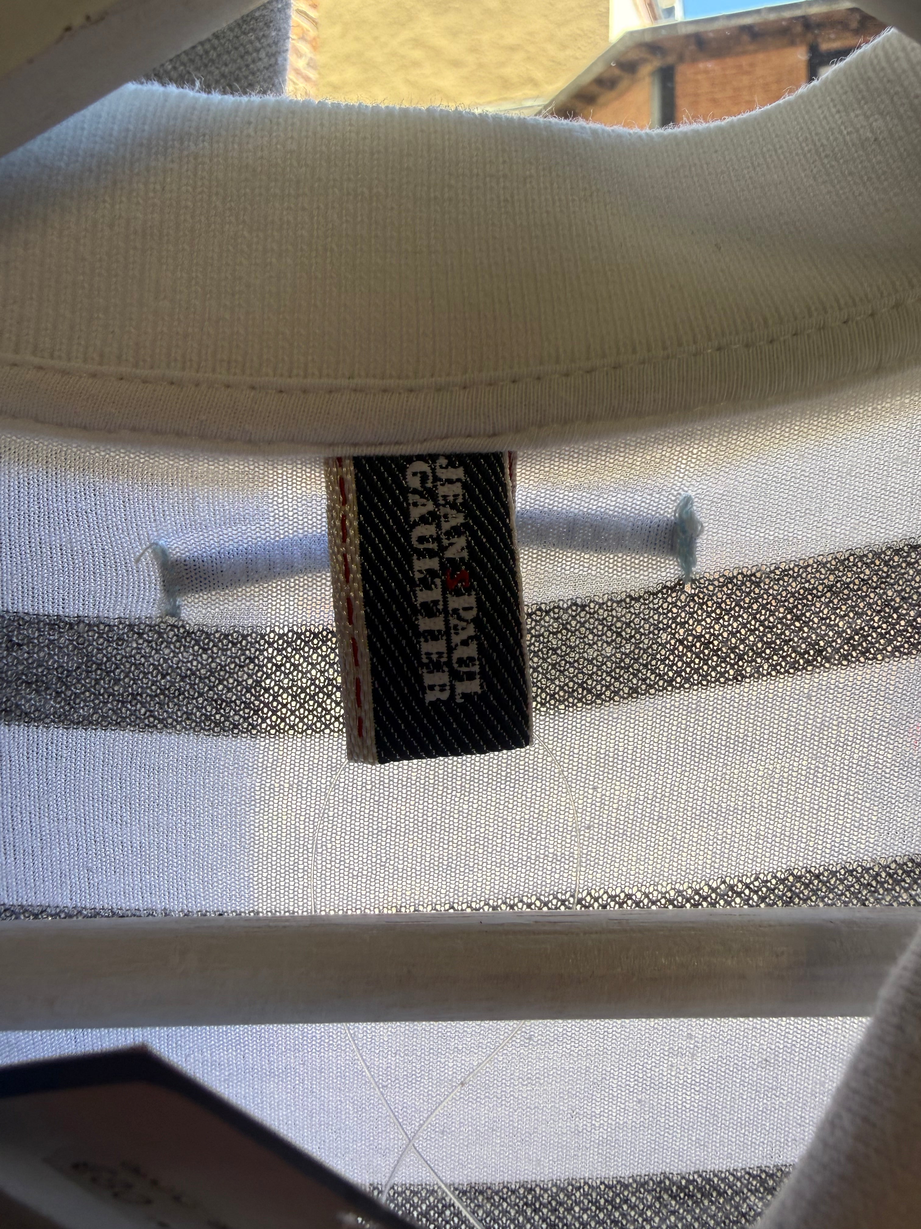 Polo Jean Paul Gaultier Gris Rayures Blanches