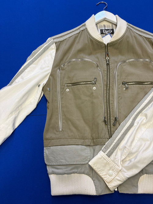 Blouson Dolce & Gabbana Racing Beige & Blanc