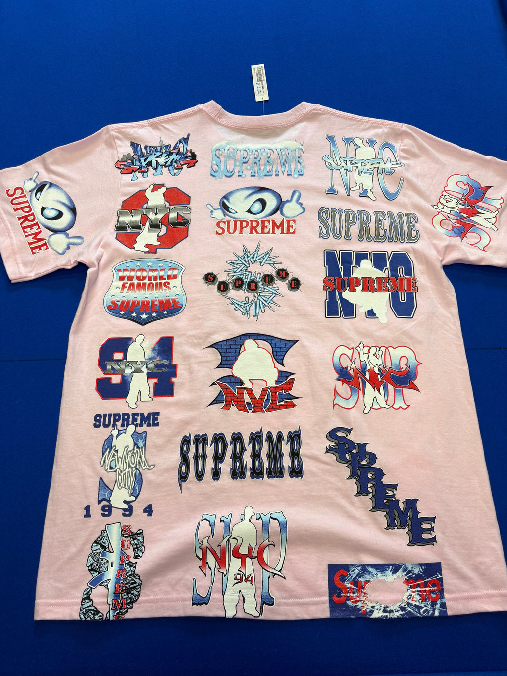 T-shirt Supreme rose imprimé