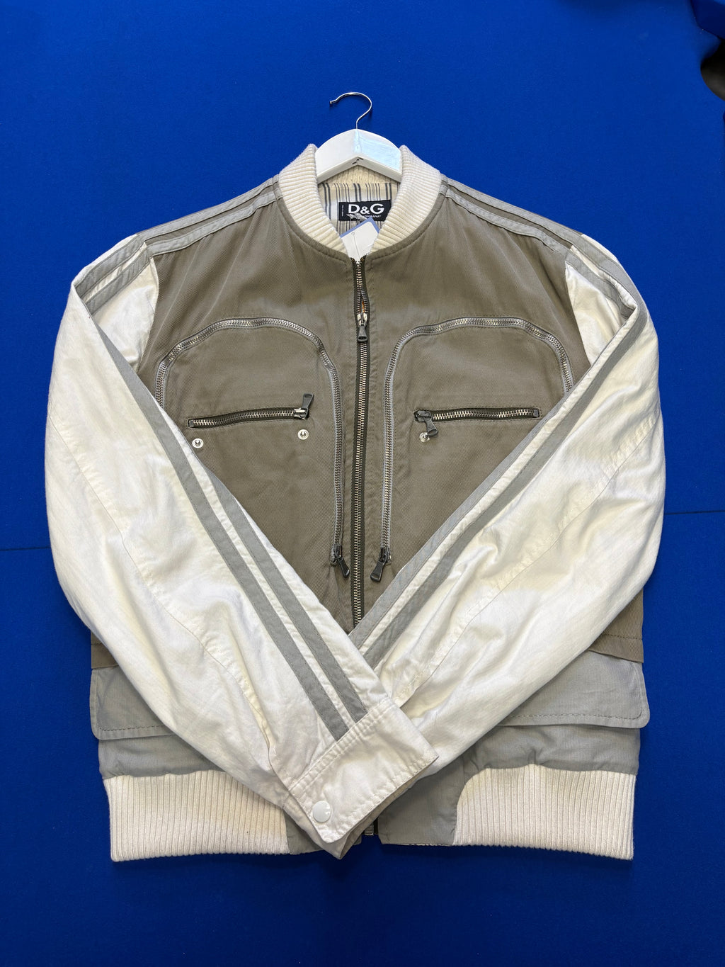 Blouson Dolce & Gabbana Racing Beige & Blanc