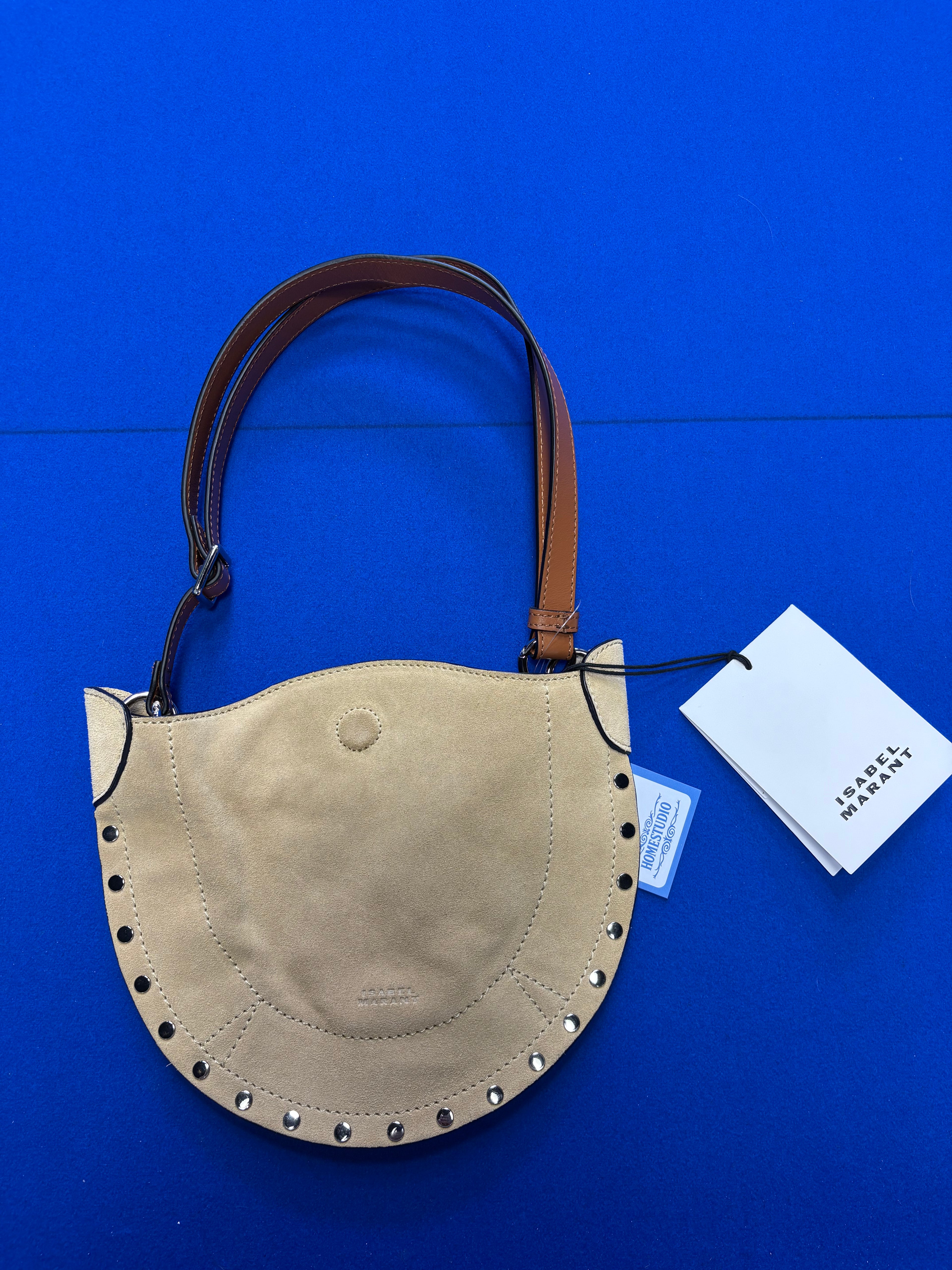 Sac Isabel Marant Naoko Beige Daim Clouté