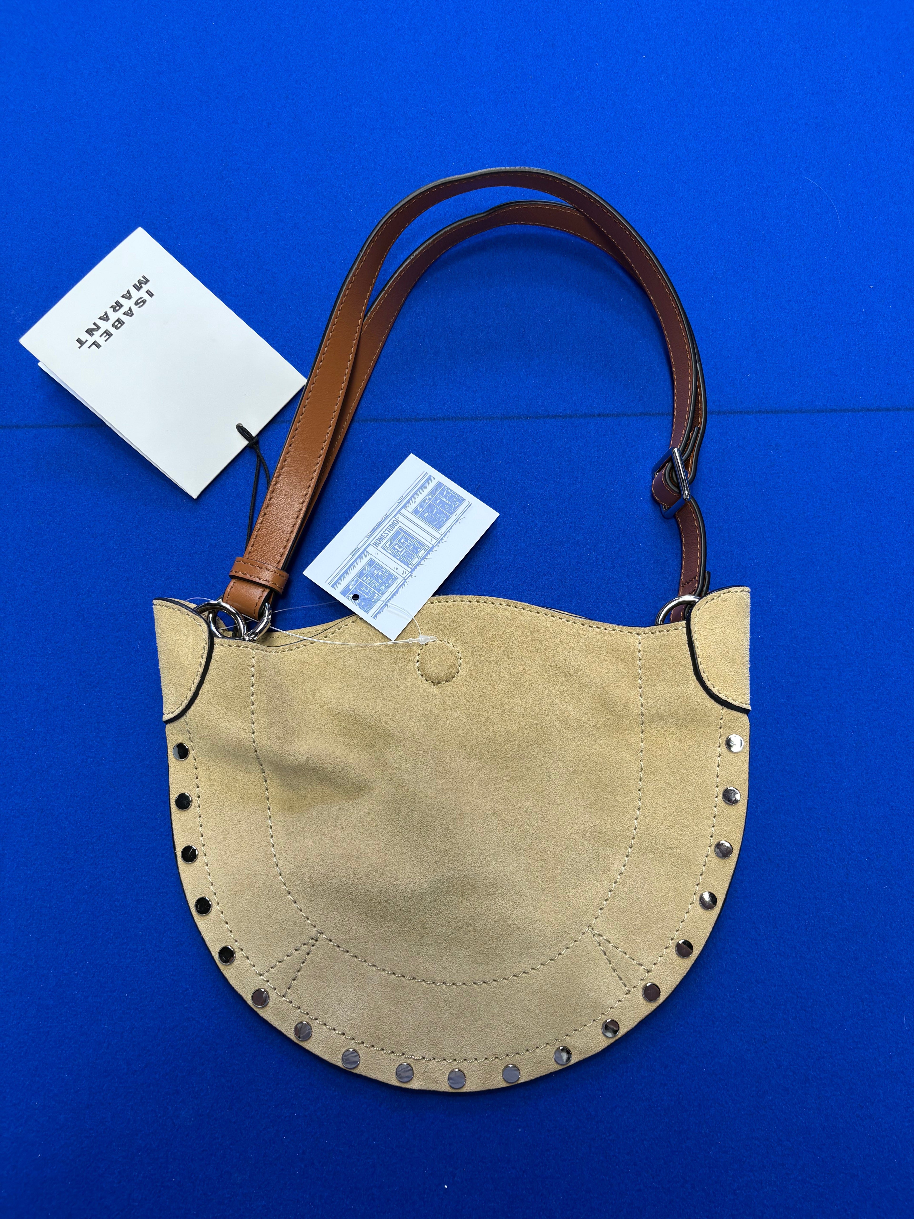 Sac Isabel Marant Naoko Beige Daim Clouté
